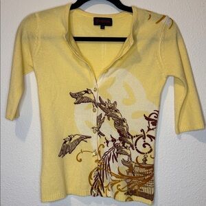 Gramm XS yellow Women’s button up sweater lightweight cardigan